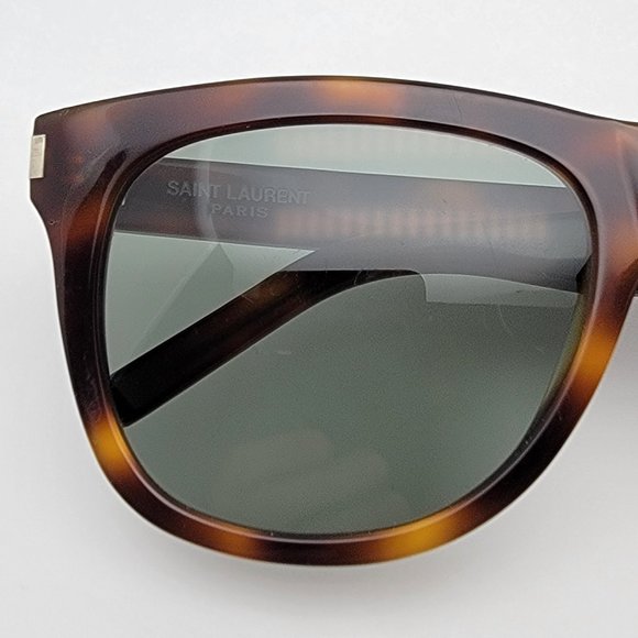 Saint Laurent Paris SL51 Over 002 Tortoise Frame Green Lens Sunglasses Italy - Picture 14 of 14